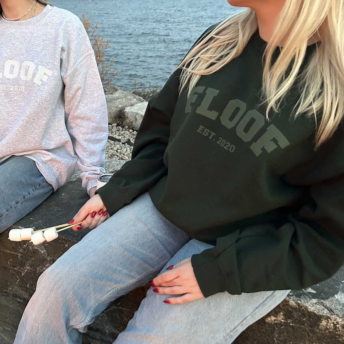 FLOOF Varsity Crewneck Sweatshirt in Green