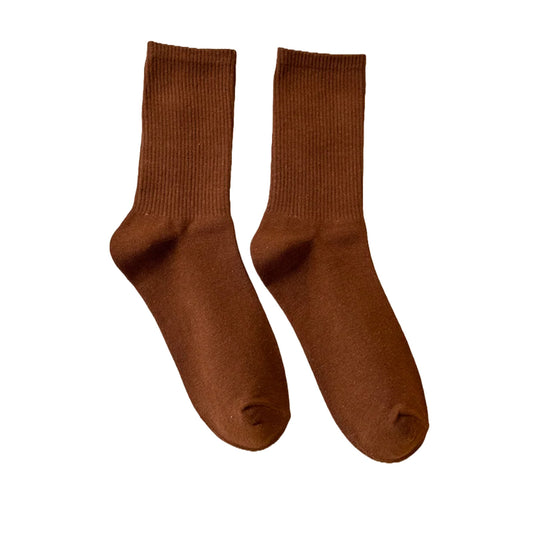 FLOOF Women's Basic Crew Sock in Coffee