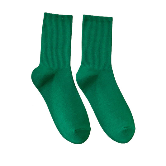 FLOOF Women's Basic Crew Sock in Dark Green