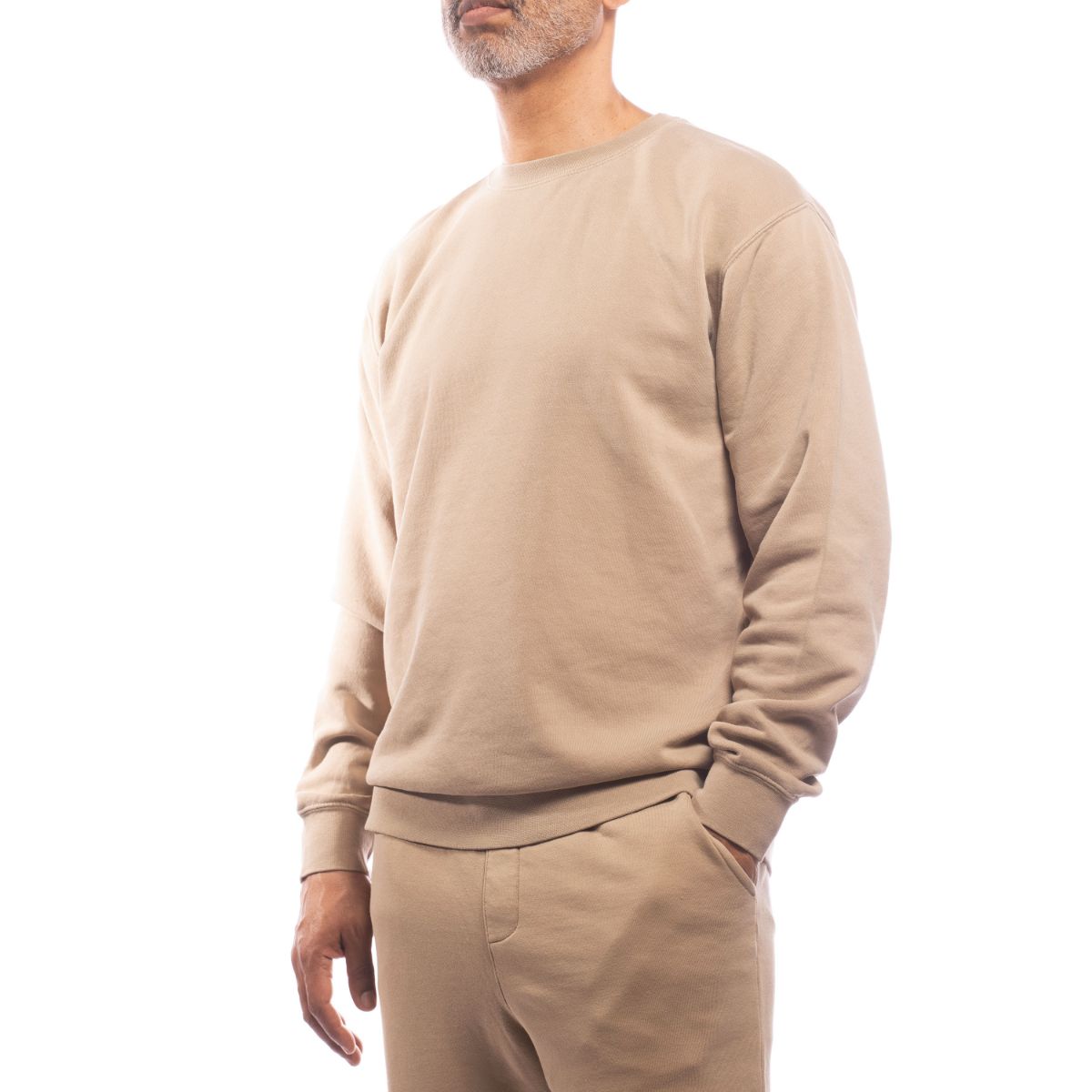 Made for The People Upcycled Crewneck Sweatshirt in Sand Women's Sweaters Made For The People