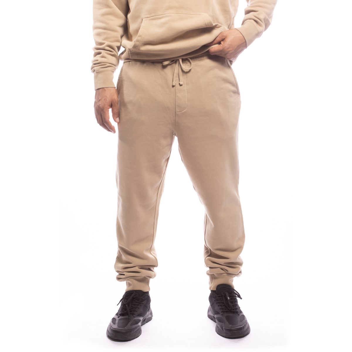 Made For The People Relaxed Upcycled Joggers in Sand Pants Made For The People
