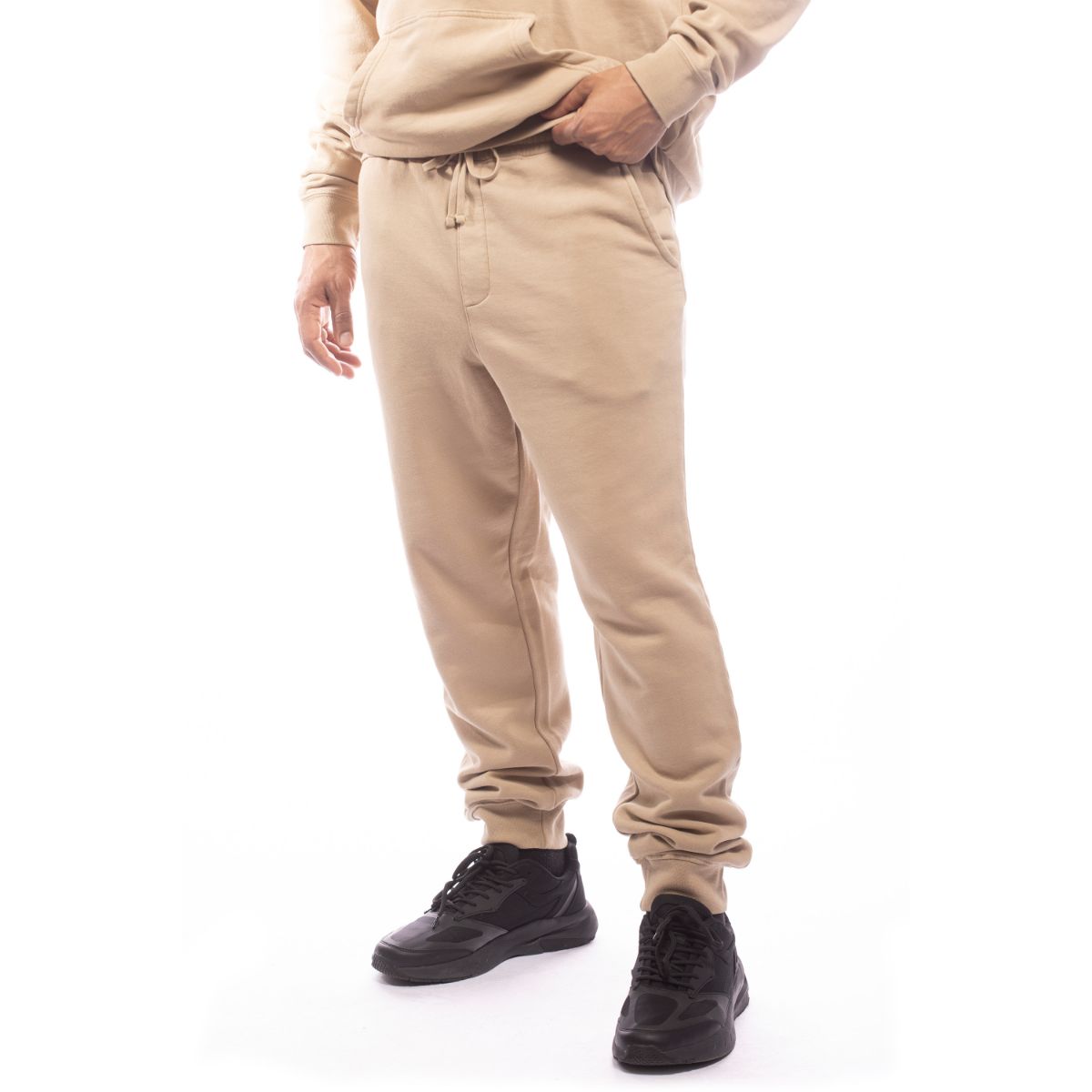 Made For The People Relaxed Upcycled Joggers in Sand Pants Made For The People