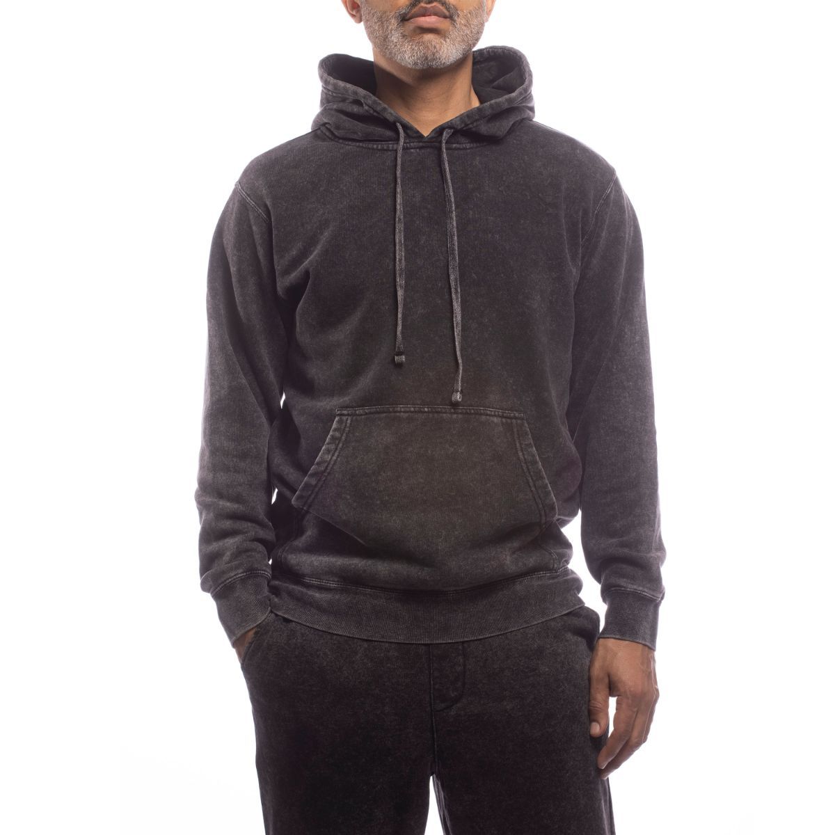 Made For the People Relaxed Upcycled Hoodie in Mineral Black Women's Sweaters Made For The People
