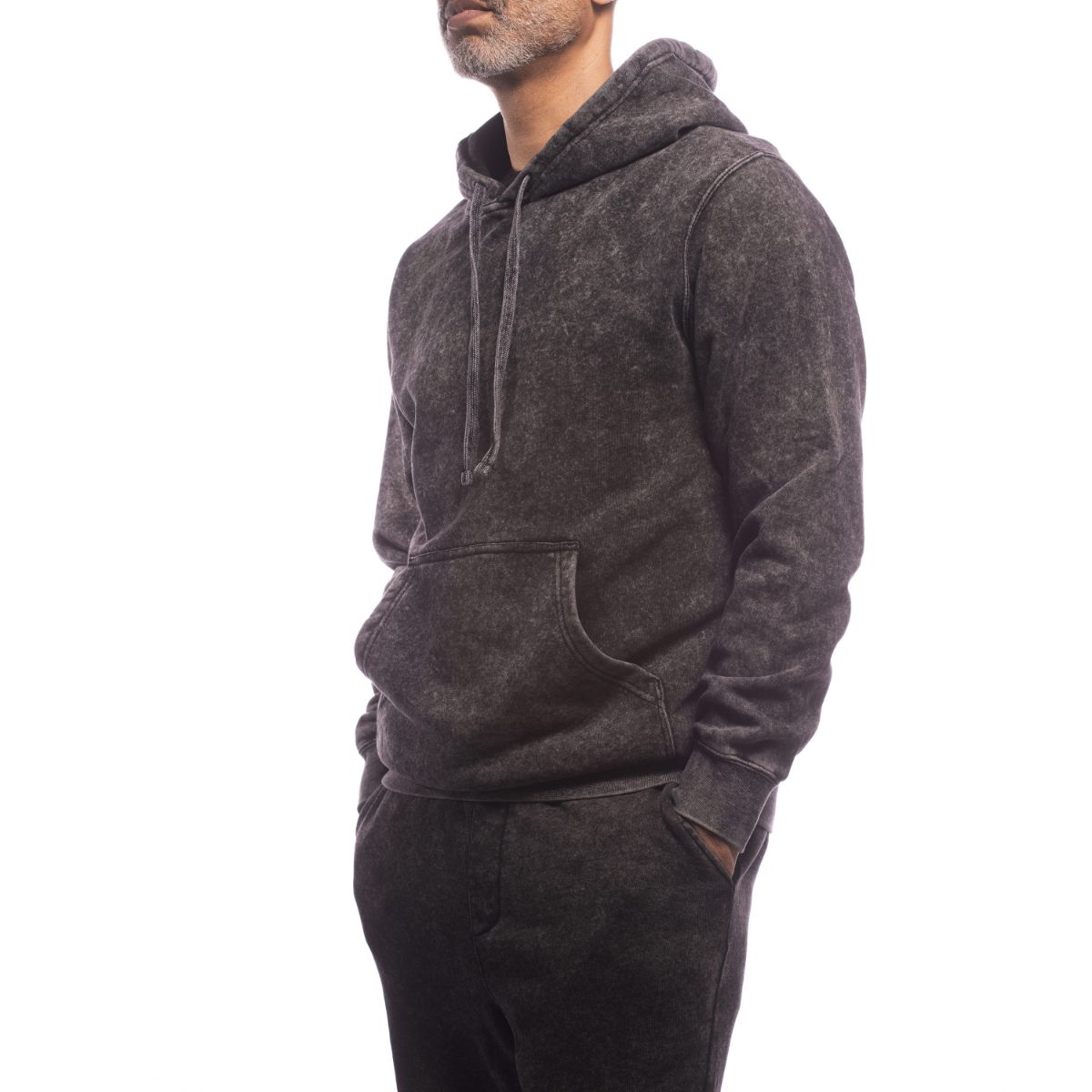 Made For the People Relaxed Upcycled Hoodie in Mineral Black Women's Sweaters Made For The People