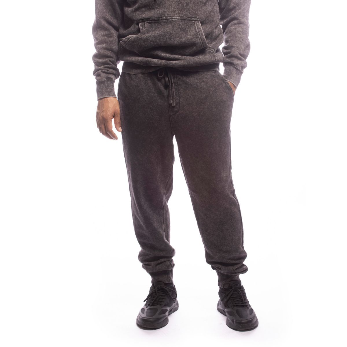 Made For The People Relaxed Upcycled Joggers in Mineral Black Pants Made For The People