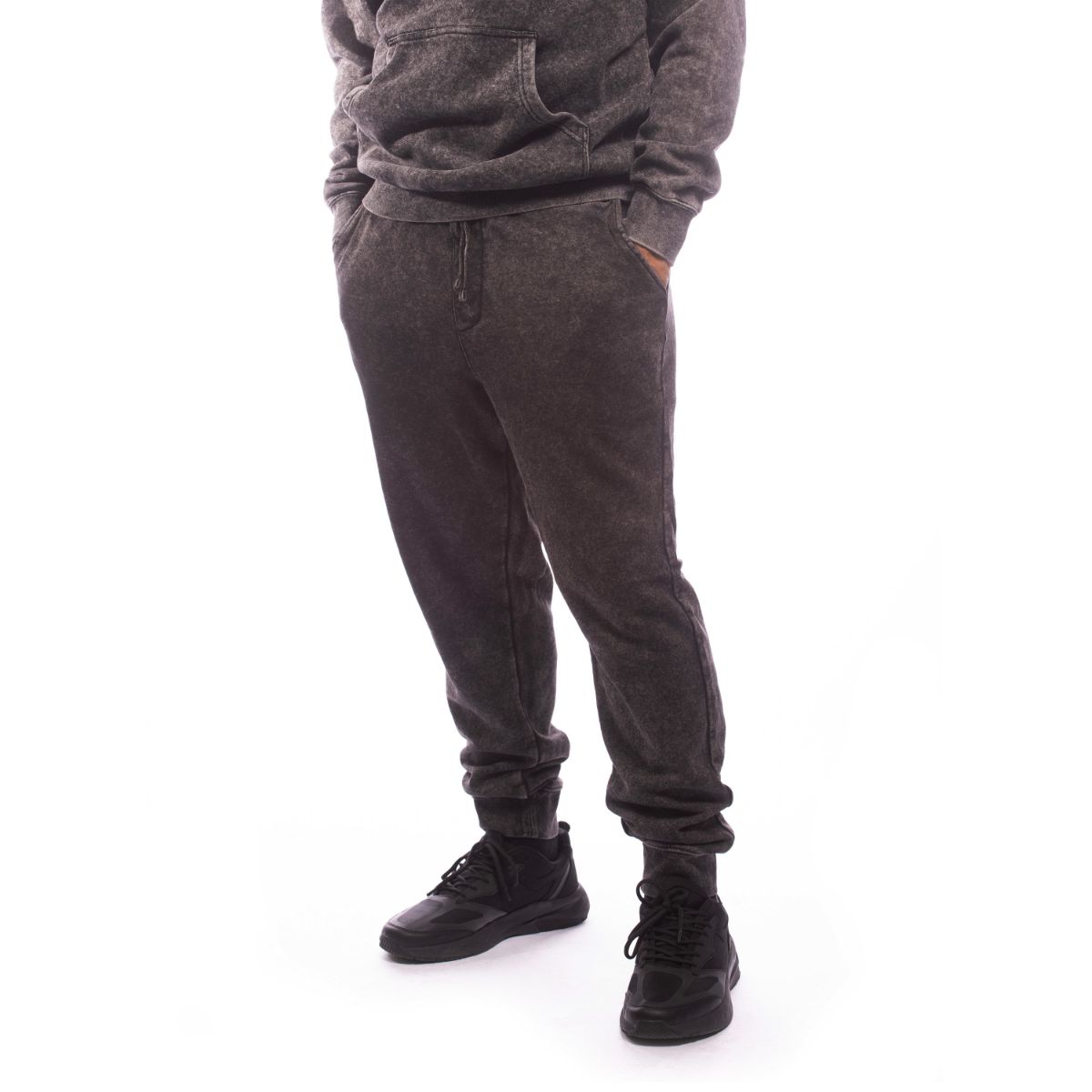 Made For The People Relaxed Upcycled Joggers in Mineral Black Pants Made For The People