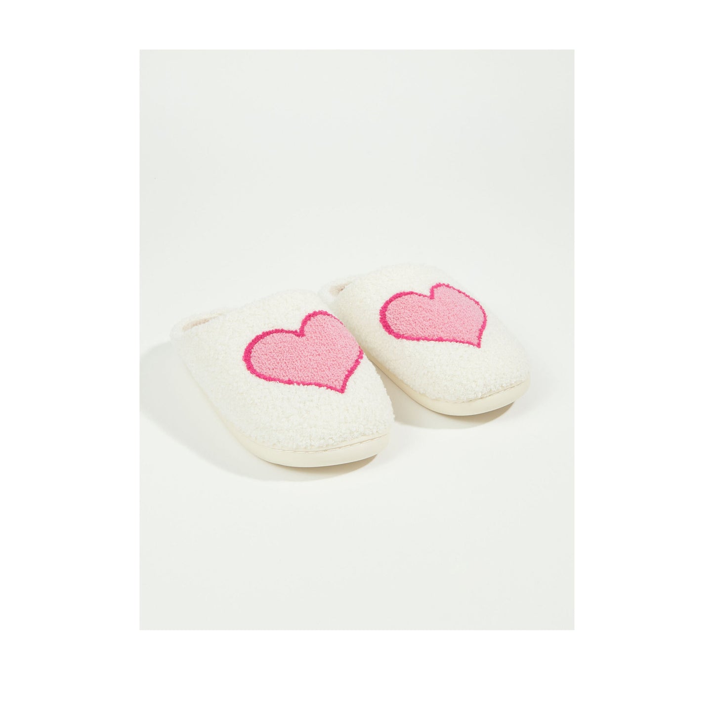 FLOOF Retro Heart Slippers in Pink/Red