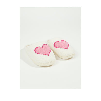 FLOOF Retro Heart Slippers in Pink/Red