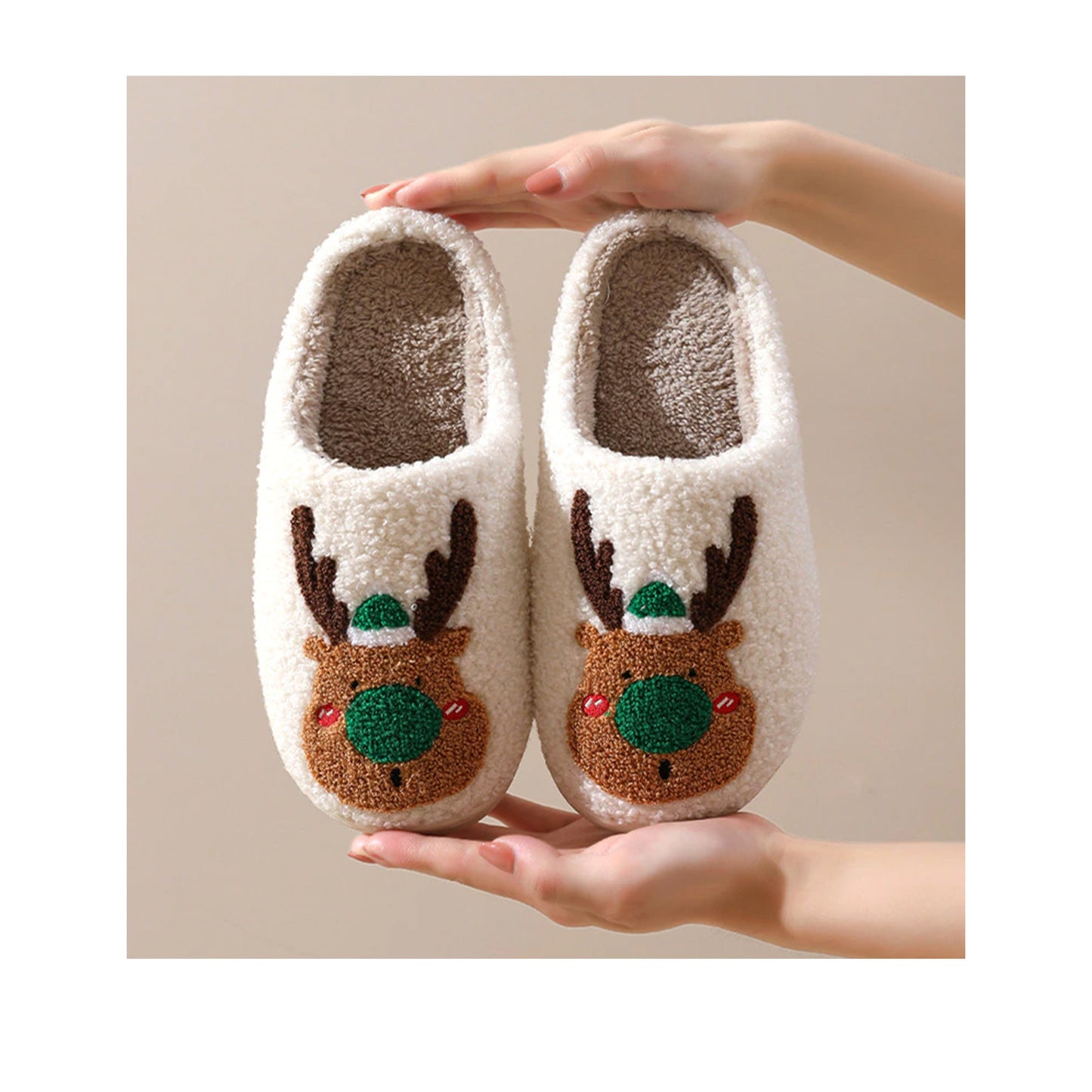 FLOOF Rudolph Slippers in Green