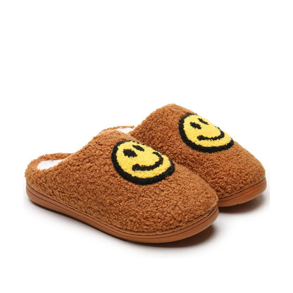 Floof Kid's Fluffy Face Slippers in Brown