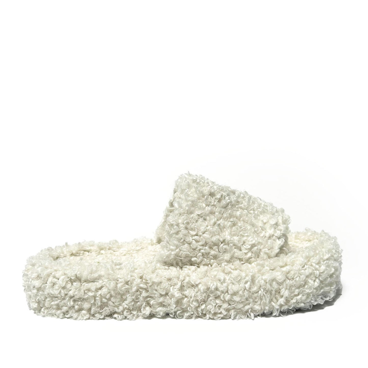 FLOOF Women's Shaggy Sherpa Slipper in White