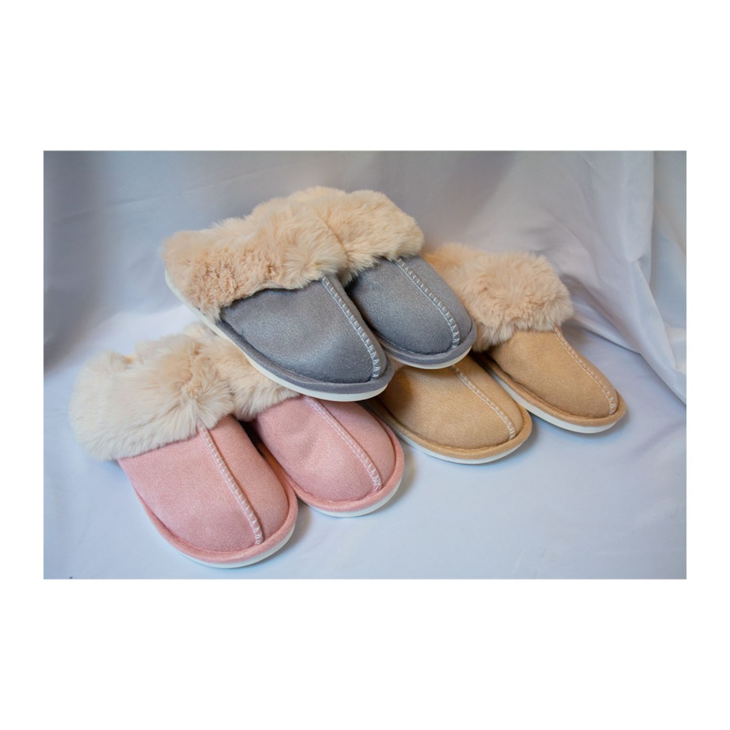 FLOOF Women's Warm Plush Furry Slippers in Pink