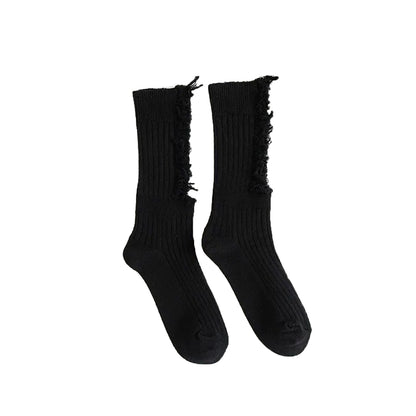 FLOOF Women's Distressed Socks in Black